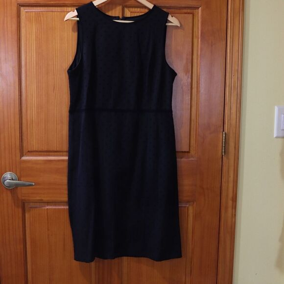 Talbots Vintage Y2K Black Polka Dot Career Sheath Dress NWT 12 - Picture 2 of 15